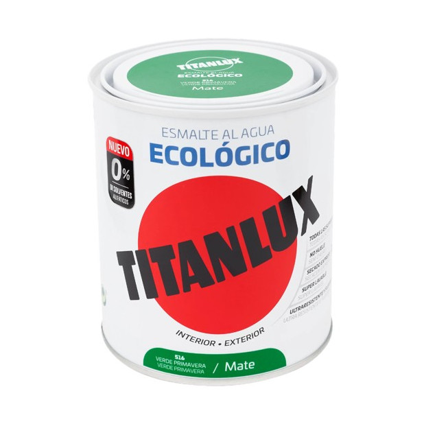 TITANLUX ESMALTE AL AGUA MATE VERDE PRIMAVERA 750ML