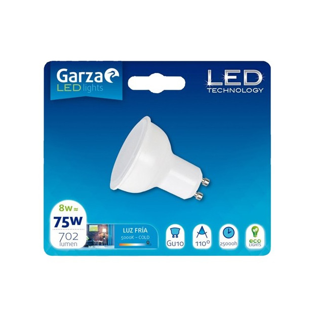 LAMPARA LED GU10 8W 110º 700LM 65K
