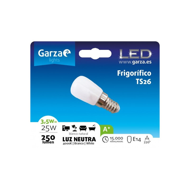 LAMPARA LED FRIGO TS26 3.5W E14 250LM 40K