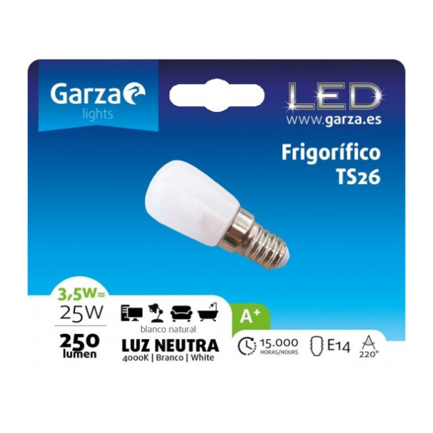 LAMPARA LED FRIGO TS26 3.5W E14 250LM 40K
