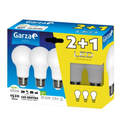 LAMPARA LED STD 15W E27 240º 1520LM 40K (2+1)