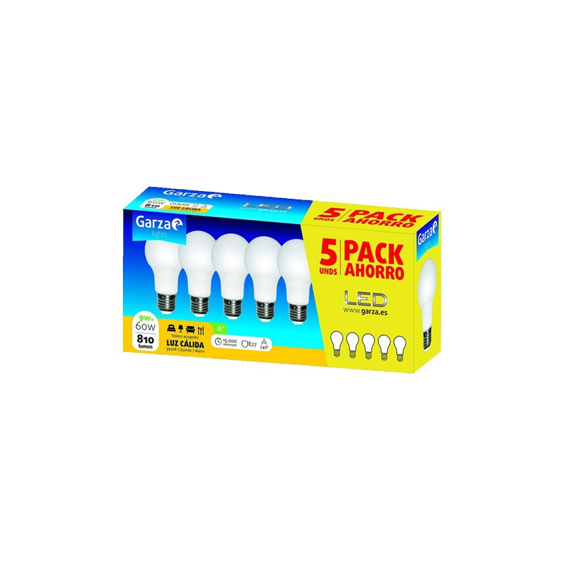LAMPARA LED STD 8,5W E27 240º 810LM 40K(5UN)