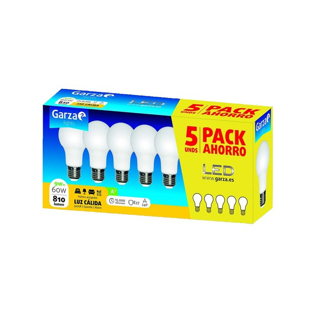LAMPARA LED STD 8,5W E27 240º 810LM 40K(5UN)
