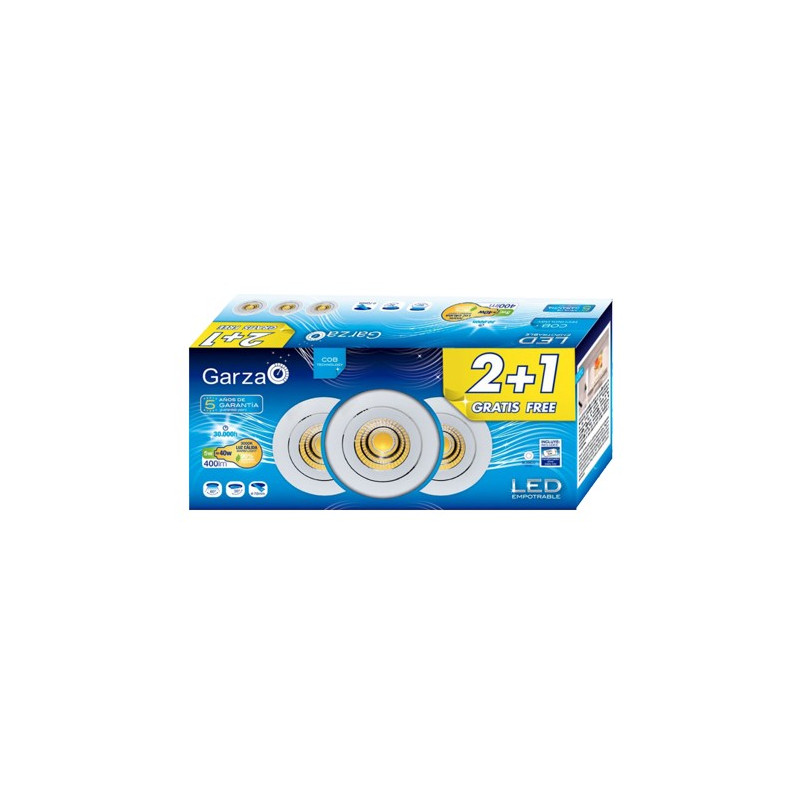 LAMPARA LED EMP.COB 5W 60º 400LM 30K BL(2+1)