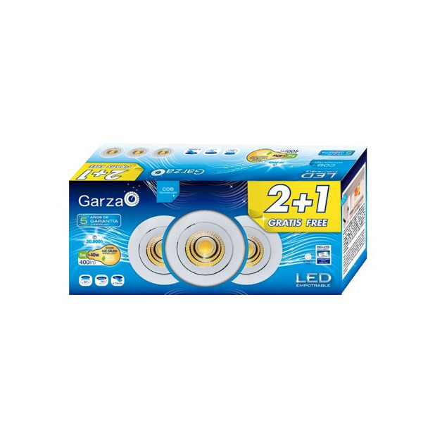 LAMPARA LED EMP.COB 5W 60º 400LM 30K BL(2+1)