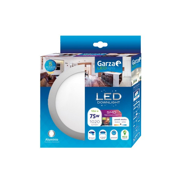 PANEL LED DOW.CIR.170 12W 1020LM 40K ALU
