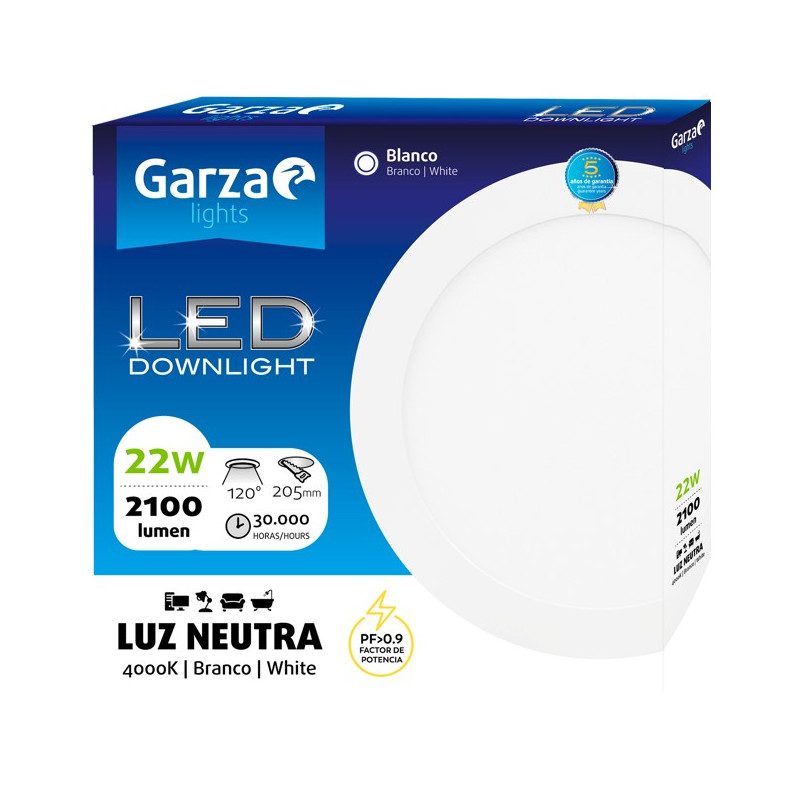 PANEL LED DOW.CIRC.225 22W 2100LM 40K