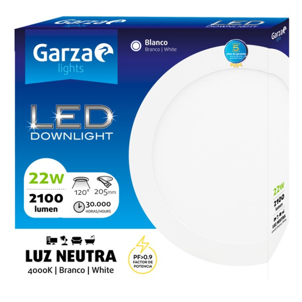 PANEL LED DOW.CIRC.225 22W 2100LM 40K