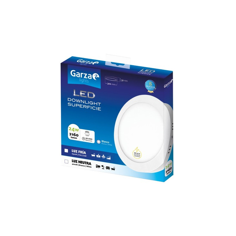 PANEL LED DOW.CIRC.SUP 300 24W 2160LM 65K BL