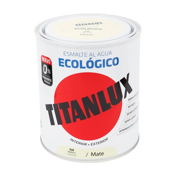 TITANLUX ESMALTE AL AGUA MATE MARFIL 750ML