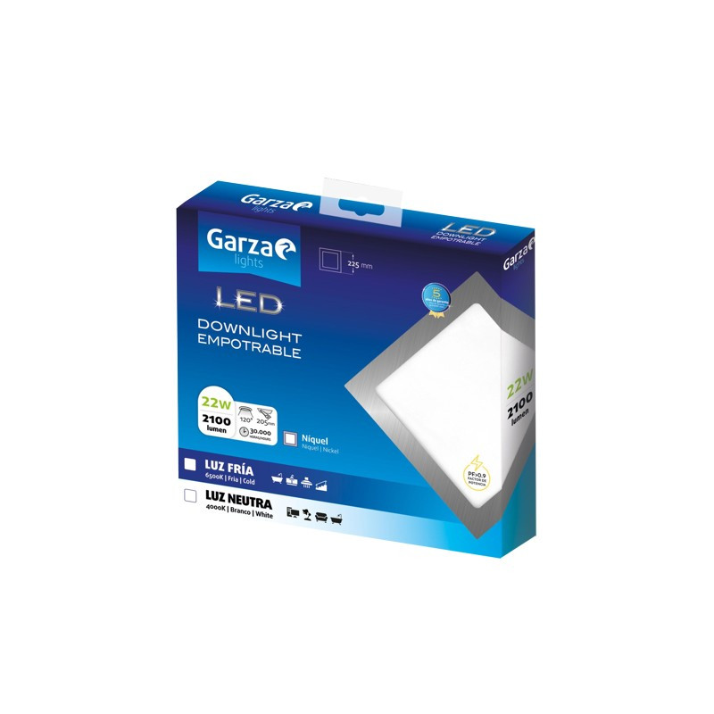 PANEL LED DOW.CUAD. 222 22W 2100LM 40K