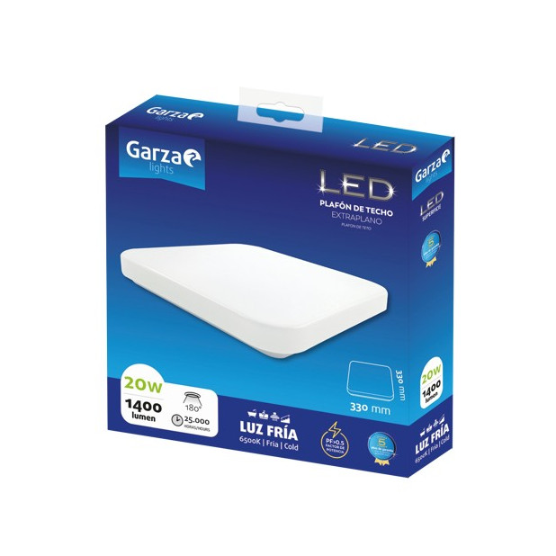 PLAFON LED CUAD PLNAO 330x65MM 20W 1400LM 65K