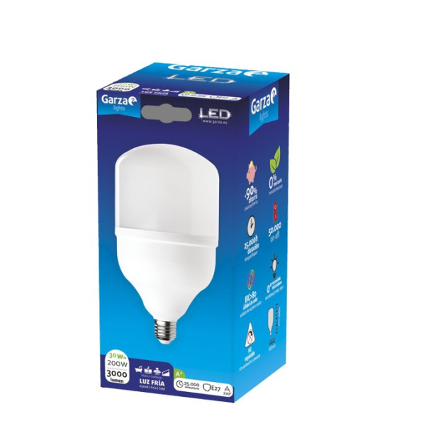 LAMPARA LED T100 30W E27 110º 3000LM 65K
