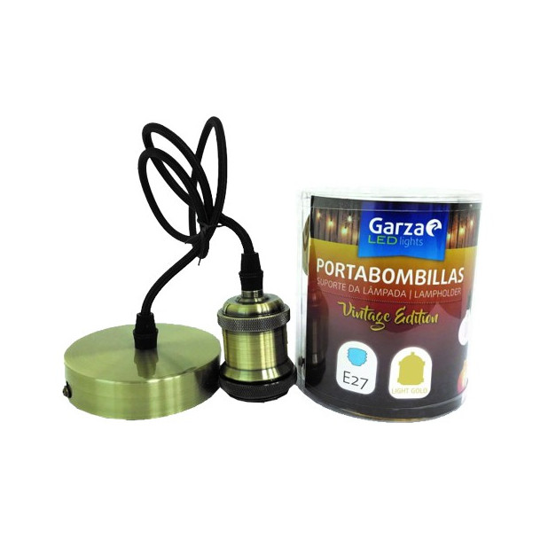PORTABOMBILLA E27 1M LIGHT GOLD