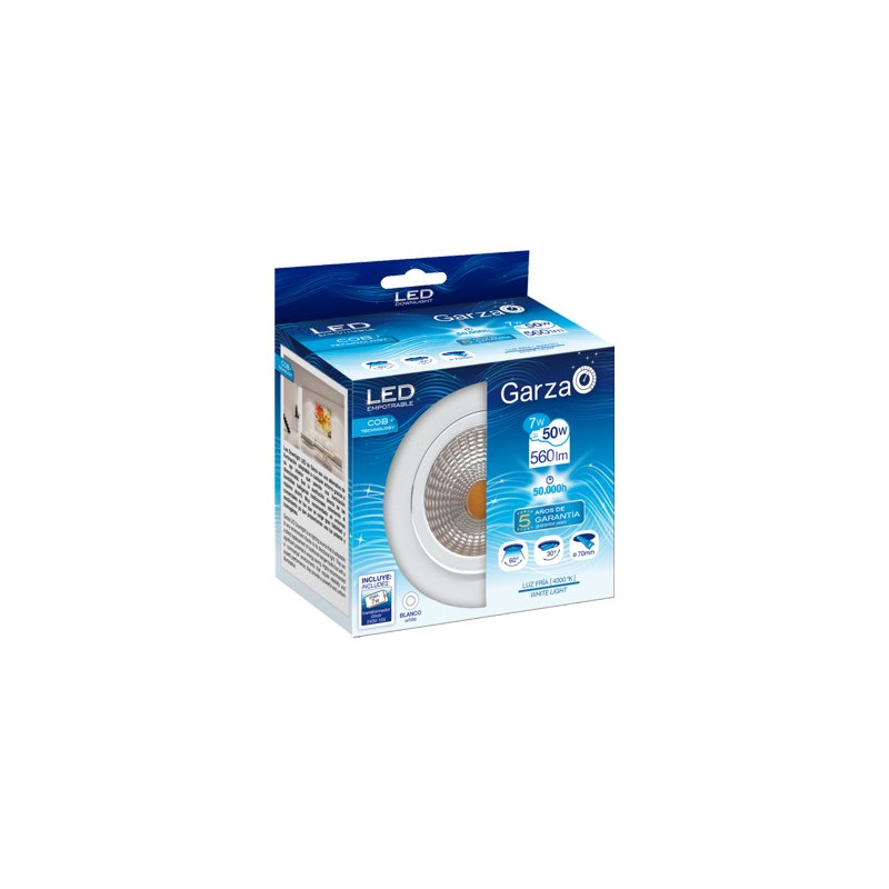 LAMPARA LED EMP.COB 7W 60º 560LM 40K BL