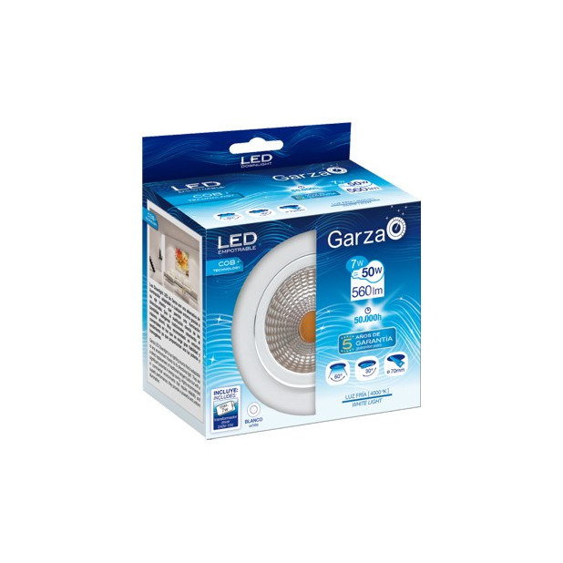 LAMPARA LED EMP.COB 7W 60º 560LM 40K BL