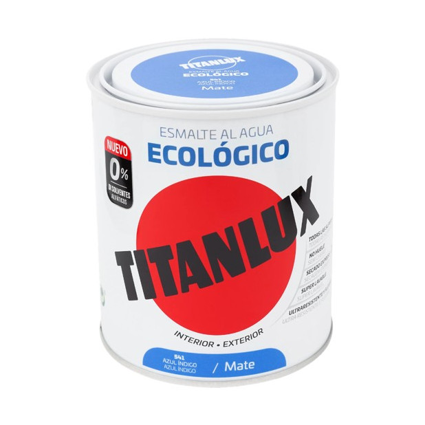 TITANLUX ESMALTE AL AGUA MATE AZUL INDIGO 750ML
