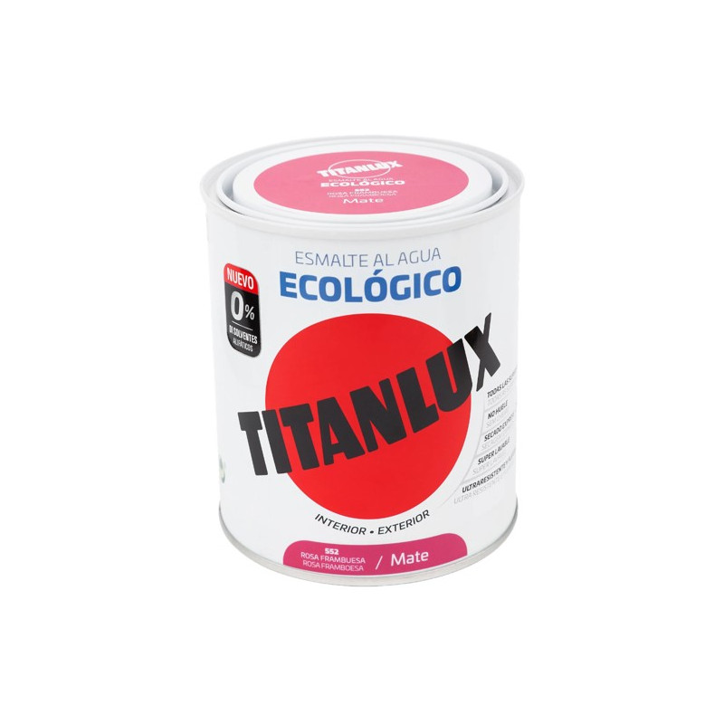TITANLUX ESMALTE AL AGUA MATE ROSA FRAMBUESA 750ML