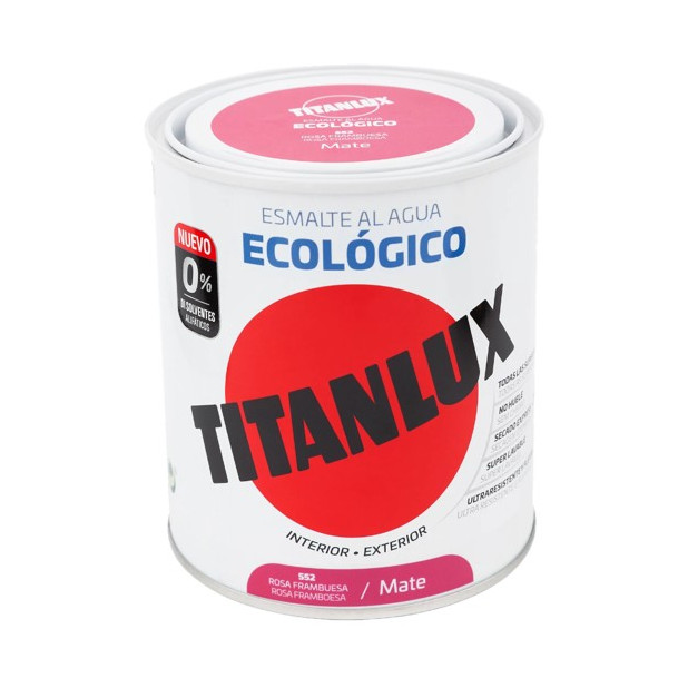 TITANLUX ESMALTE AL AGUA MATE ROSA FRAMBUESA 750ML