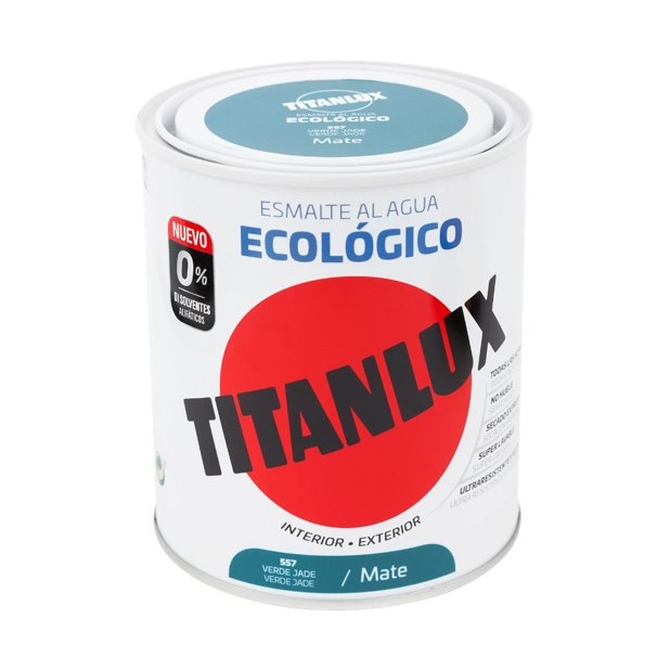 TITANLUX ESMALTE AL AGUA MATE VERDE JADE 750ML