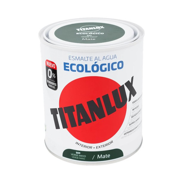 TITANLUX ESMALTE AL AGUA MATE VERDE MAYO 750ML